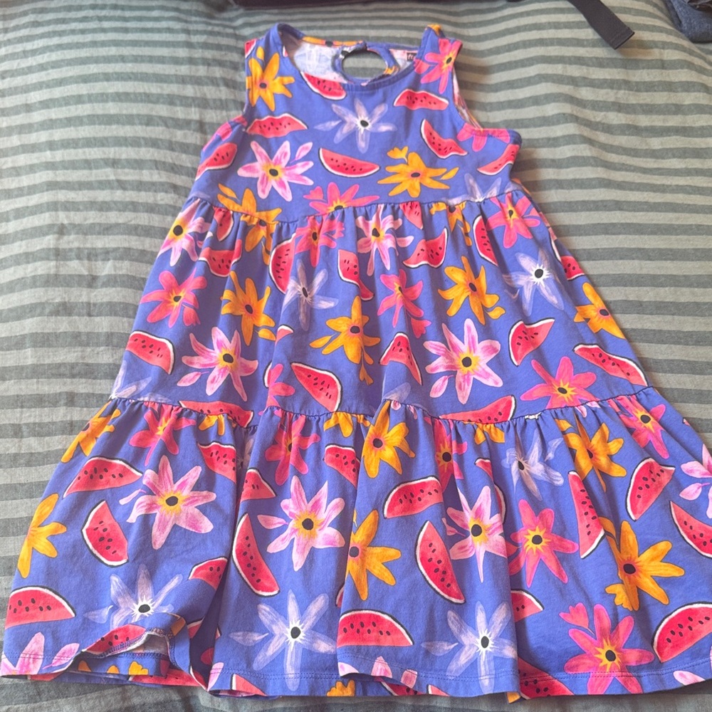 Tea Collection Purple Floral Watermelon Dress